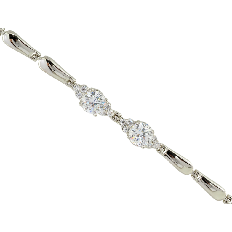 Браслет Xuping Родій Кристальний візерунокдовжина з дод. ланцюжком 17-20см х 4мм фото №1