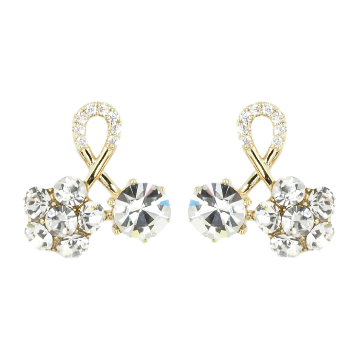 Сережки Xuping QQMM Позолота 14K пусети Петелі з кристалами фото №7 Сережки Xuping QQMM Позолота 14K пусети Петелі з кристалами фото №7