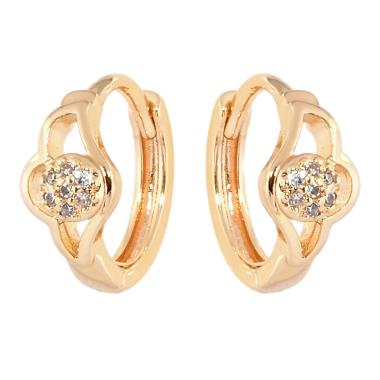 Серьги Xuping M&L Цвет 18K колечки Декоративный узор с цирконием фото №1