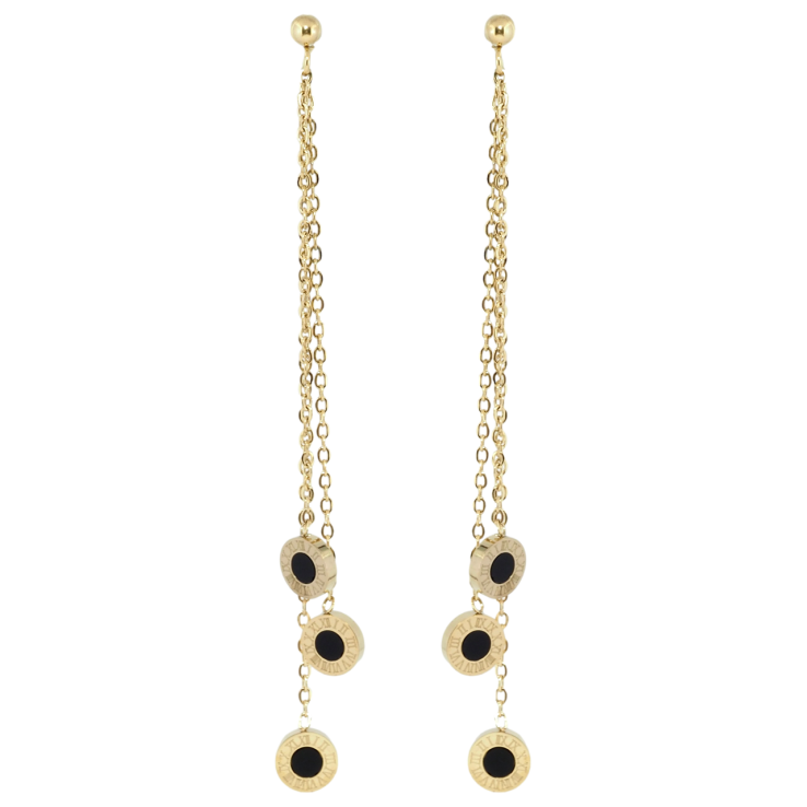 Сережки Xuping TTM Stainless Steel колір 14K пусети Декоративні підвіски циферблат фото №17