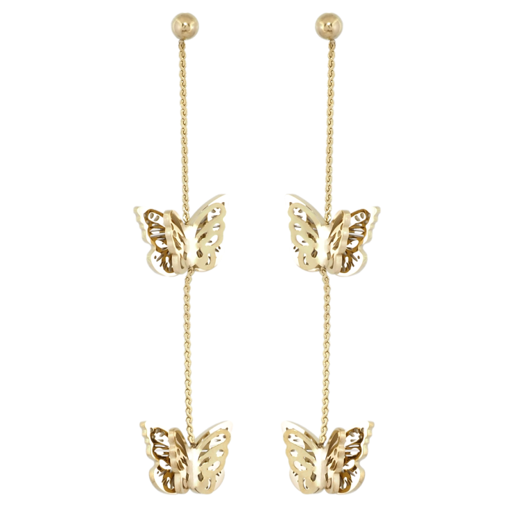 Серьги Xuping TTM Stainless Steel цвет 14K пусеты Подвески бабочки фото №3