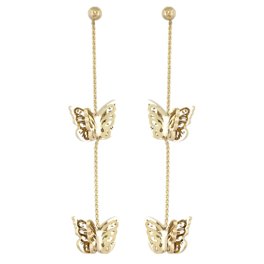 Сережки Xuping TTM Stainless Steel колір 14K пусети Підвіски метелики фото №1