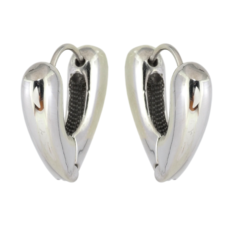 Серьги Xuping TTM Stainless Steel цвет Родий колечки Декоративные сердечки фото №6