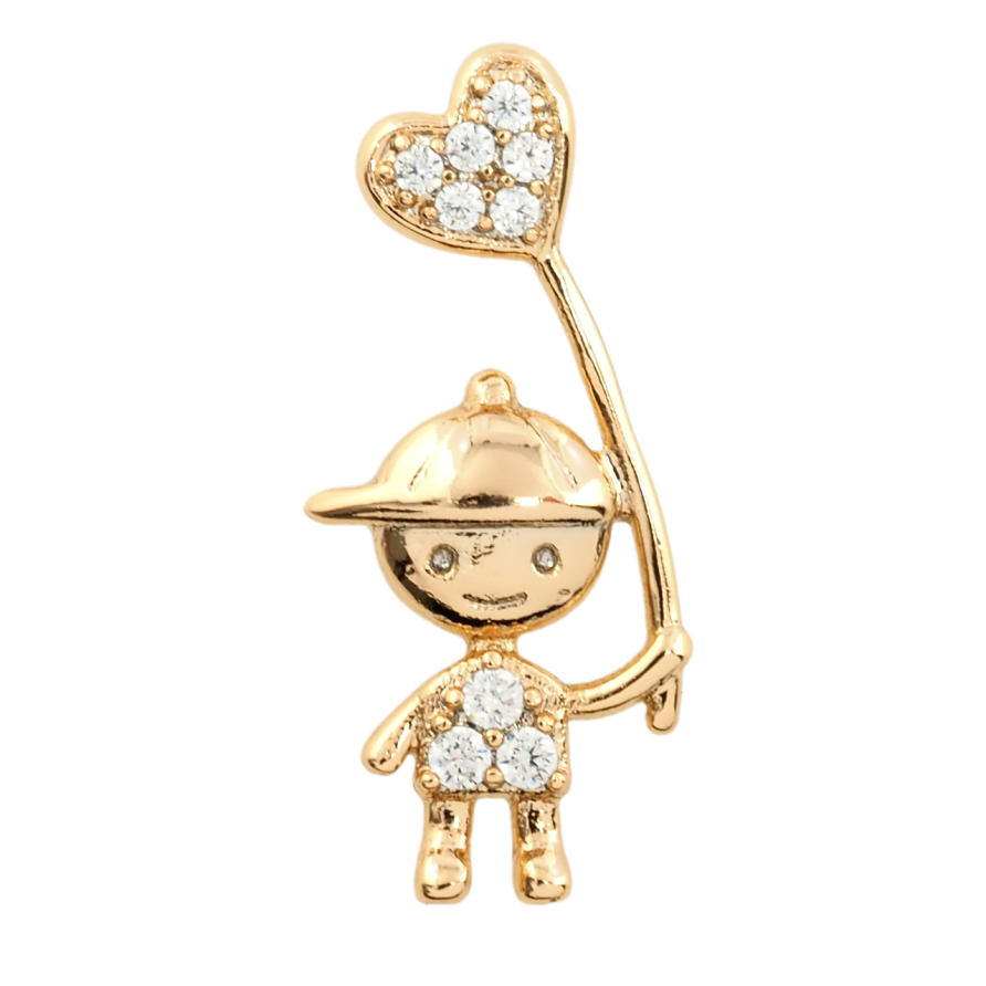 Кулон Xuping Позолота 18K Мальчик с сердечком для цепочки до 2мм фото №1