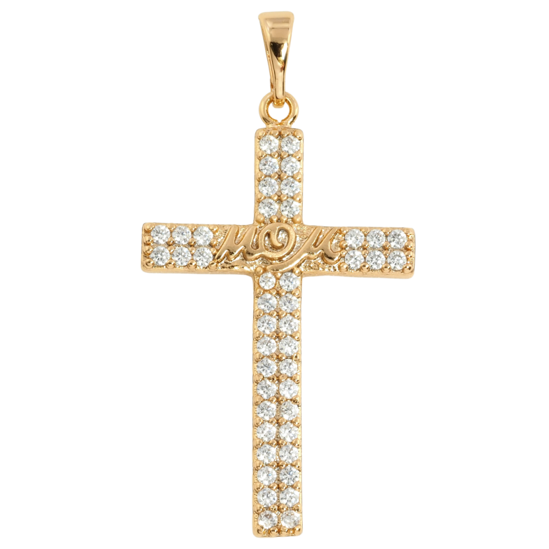 Кулон Xuping Позолота 18K Крест с цирконием и надписью Мама для цепочки до 5мм фото №1 Кулон Xuping Позолота 18K Крест с цирконием и надписью Мама для цепочки до 5мм фото №1