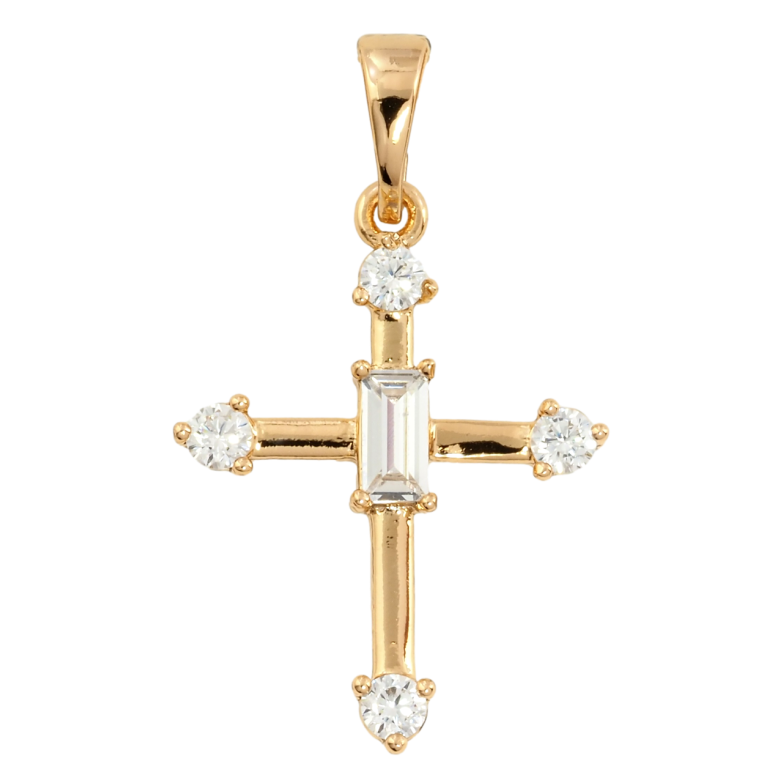 Кулон Xuping Позолота 18K Крест с цирконием для цепочки до 5мм фото №1 Кулон Xuping Позолота 18K Крест с цирконием для цепочки до 5мм фото №1
