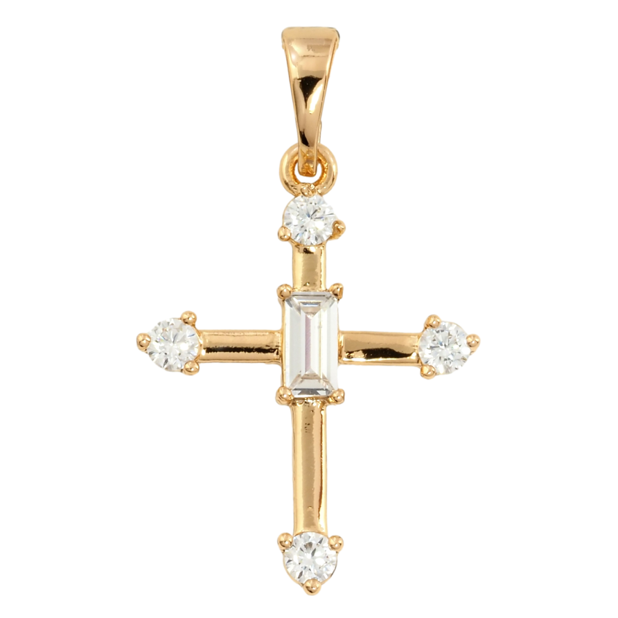 Кулон Xuping Позолота 18K Крест с цирконием для цепочки до 5мм фото №1 Кулон Xuping Позолота 18K Крест с цирконием для цепочки до 5мм фото №1