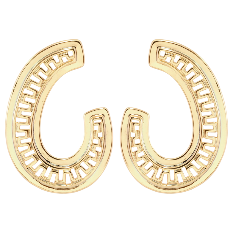 Серьги Xuping Позолота 18K пусеты Декоративные с резным орнаментом фото №1