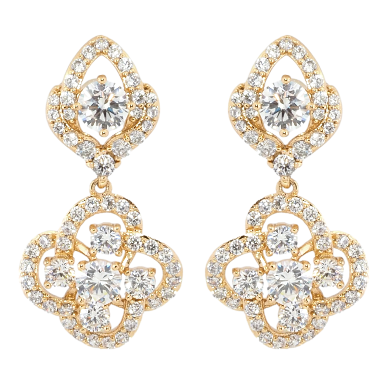 Серьги Xuping Позолота 18K пусеты Фигурные кристальные подвески фото №1 Серьги Xuping Позолота 18K пусеты Фигурные кристальные подвески фото №1