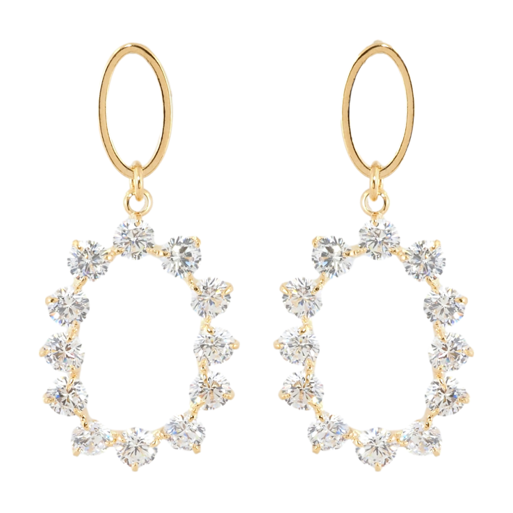 Серьги Xuping Позолота 18K пусеты Овальные подвески с круглыми кристаллами фото №9 Серьги Xuping Позолота 18K пусеты Овальные подвески с круглыми кристаллами фото №9