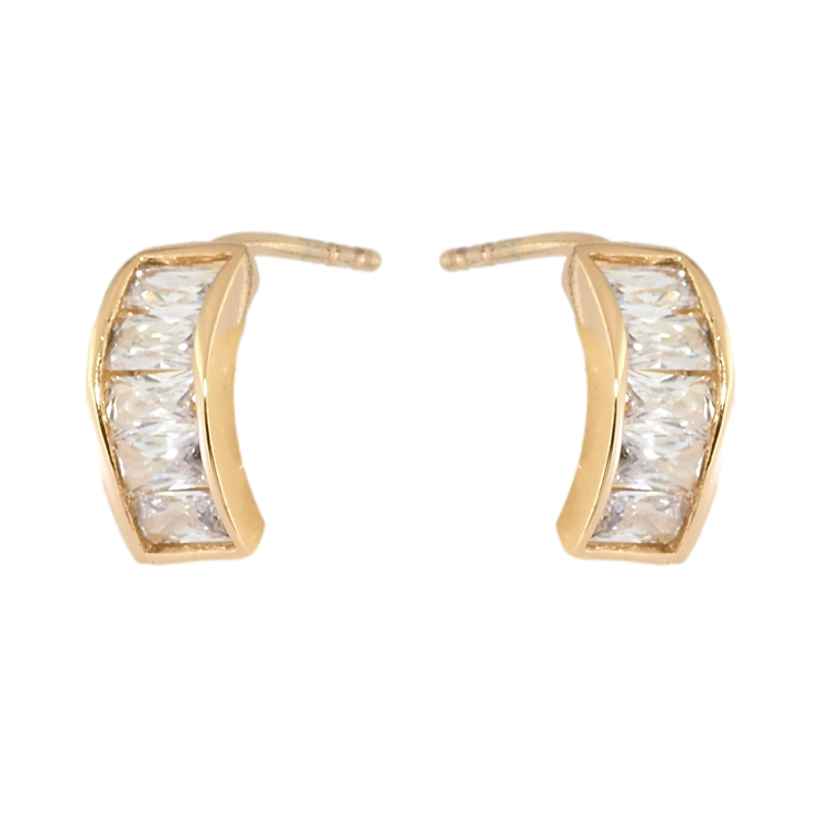 Серьги Xuping Позолота 18K пусеты Дорожки прямоугольных кристаллов фото №5 Серьги Xuping Позолота 18K пусеты Дорожки прямоугольных кристаллов фото №5