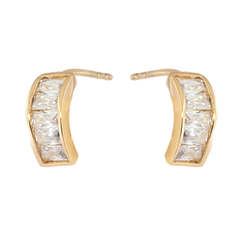 Серьги Xuping Позолота 18K пусеты Дорожки прямоугольных кристаллов фото №2