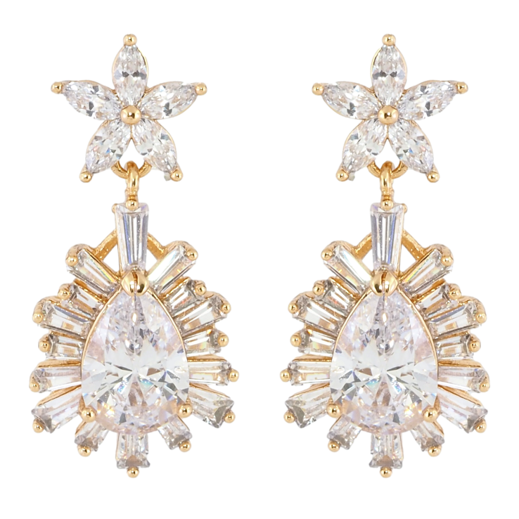 Серьги Xuping Позолота 18K пусеты Кристалл в лучистом обрамлении циркония на цветочке фото №24 Серьги Xuping Позолота 18K пусеты Кристалл в лучистом обрамлении циркония на цветочке фото №24