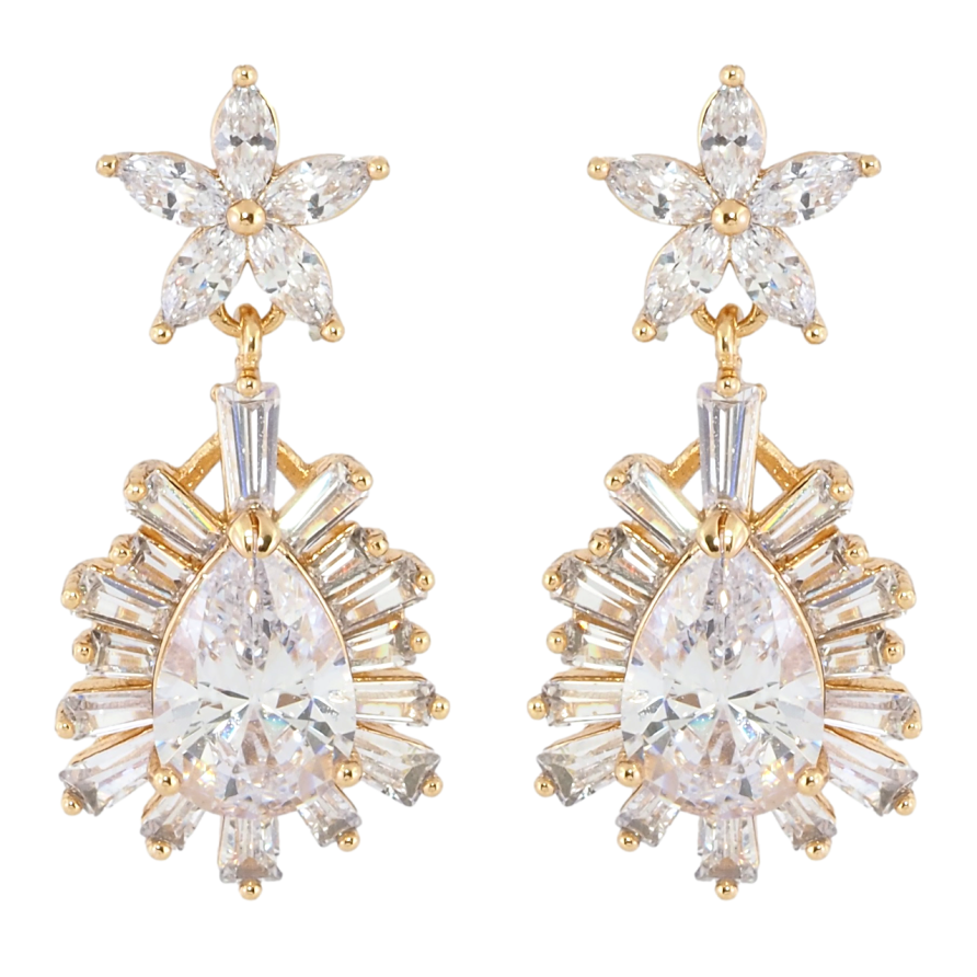 Серьги Xuping Позолота 18K пусеты Кристалл в лучистом обрамлении циркония на цветочке фото №1 Серьги Xuping Позолота 18K пусеты Кристалл в лучистом обрамлении циркония на цветочке фото №1