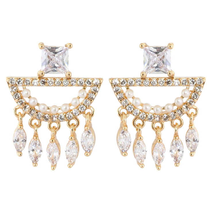 Серьги Xuping Позолота 18K пусеты Кристальный дождь фото №16 Серьги Xuping Позолота 18K пусеты Кристальный дождь фото №16