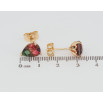 Серьги Xuping Позолота 18K пусеты Красно-зеленые кристальные капельки фото №2