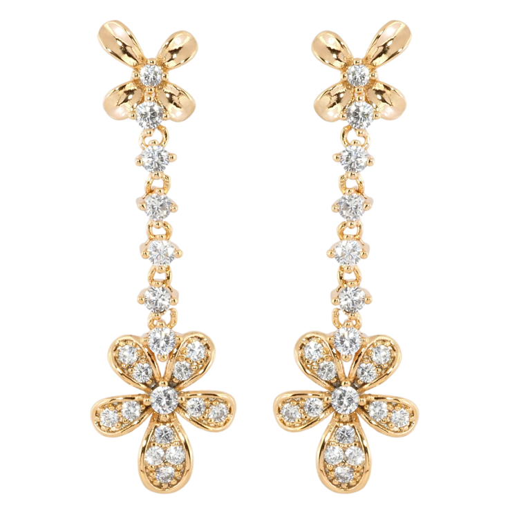 Сережки Xuping Позолота 18K пусети Квіткова досконалість фото №3 Сережки Xuping Позолота 18K пусети Квіткова досконалість фото №3