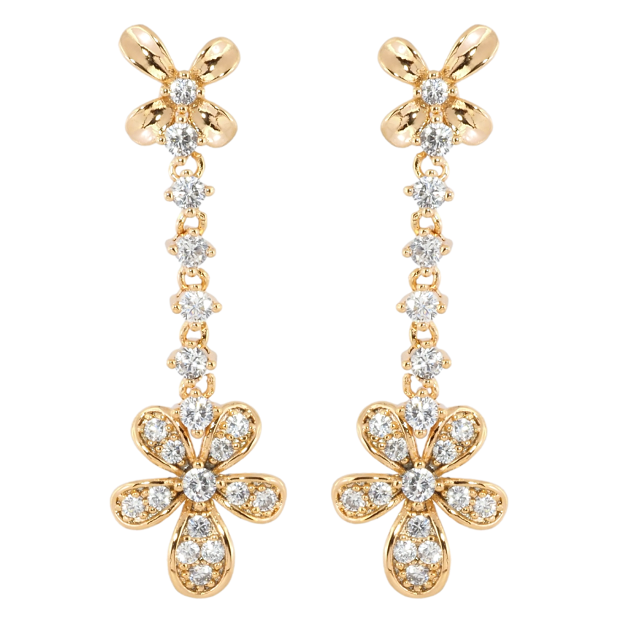 Сережки Xuping Позолота 18K пусети Квіткова досконалість фото №1