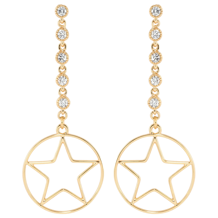 Серьги Xuping Позолота 18K пусеты Звездные подвески фото №16