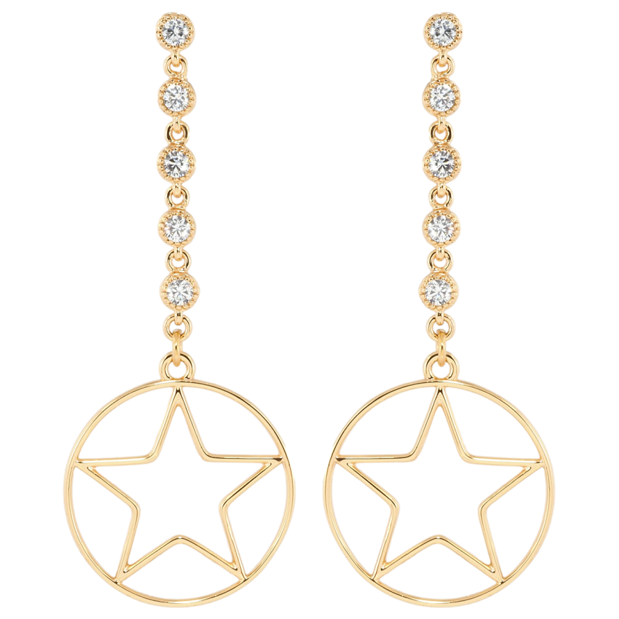 Серьги Xuping Позолота 18K пусеты Звездные подвески фото №1