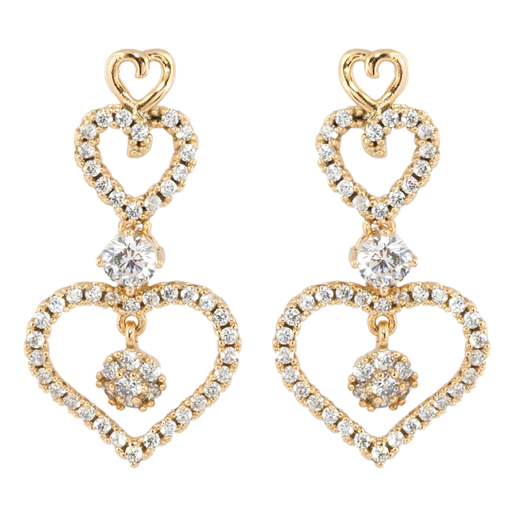 Сережки Xuping Позолота 18K пусети Романтика сердець з цирконієм фото №16 Сережки Xuping Позолота 18K пусети Романтика сердець з цирконієм фото №16