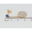 Серьги Xuping Позолота 18K пусеты Круги с инкрустацией цирконием на синем фианите фото №2