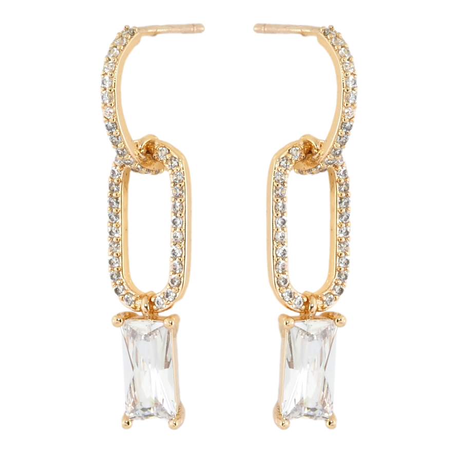 Серьги Xuping Позолота 18K пусеты Овальные подвески с инкрустацией цирконием фото №1