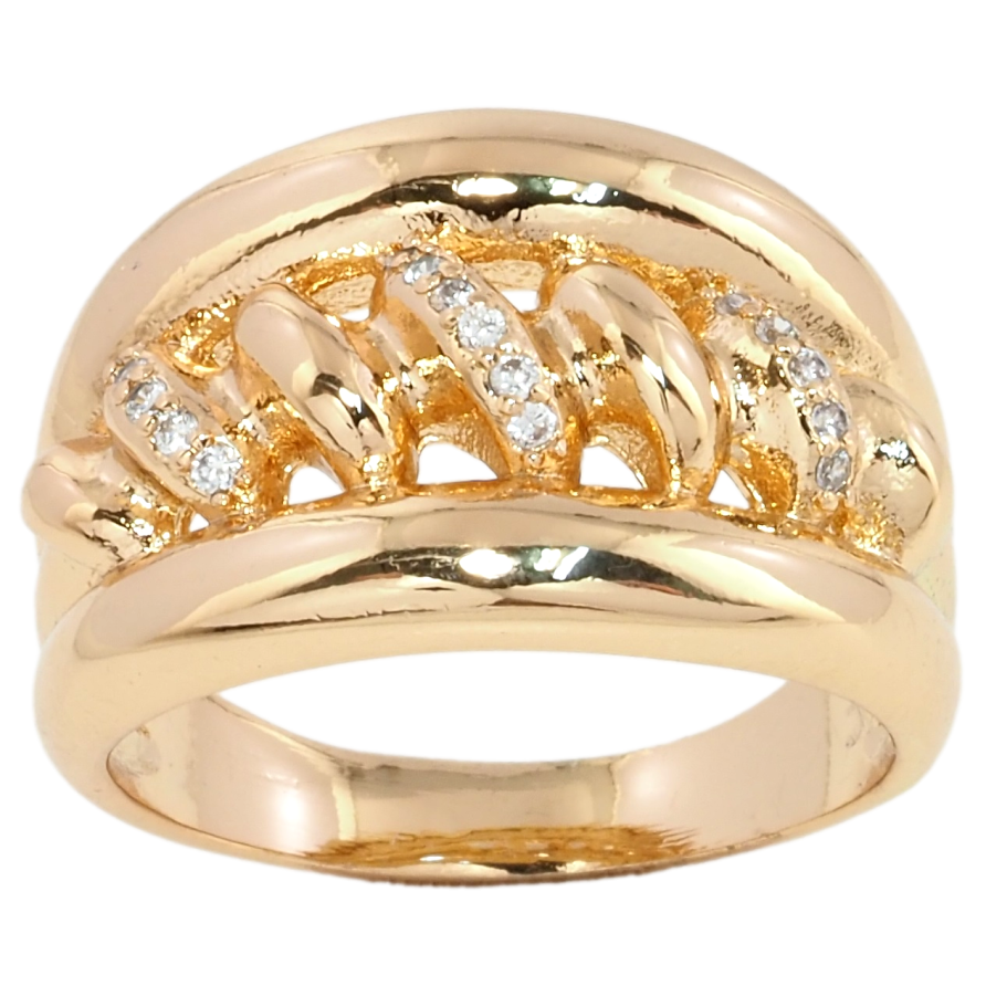 Каблучка Xuping Позолота 18K Декоративний візерунок із цирконієм фото №1 Каблучка Xuping Позолота 18K Декоративний візерунок із цирконієм фото №1