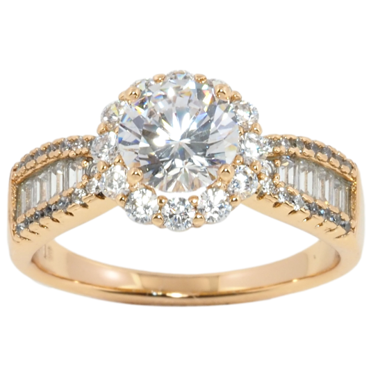 Кольцо Xuping Позолота 18K Кристалл в обрамлении циркония фото №1 Кольцо Xuping Позолота 18K Кристалл в обрамлении циркония фото №1