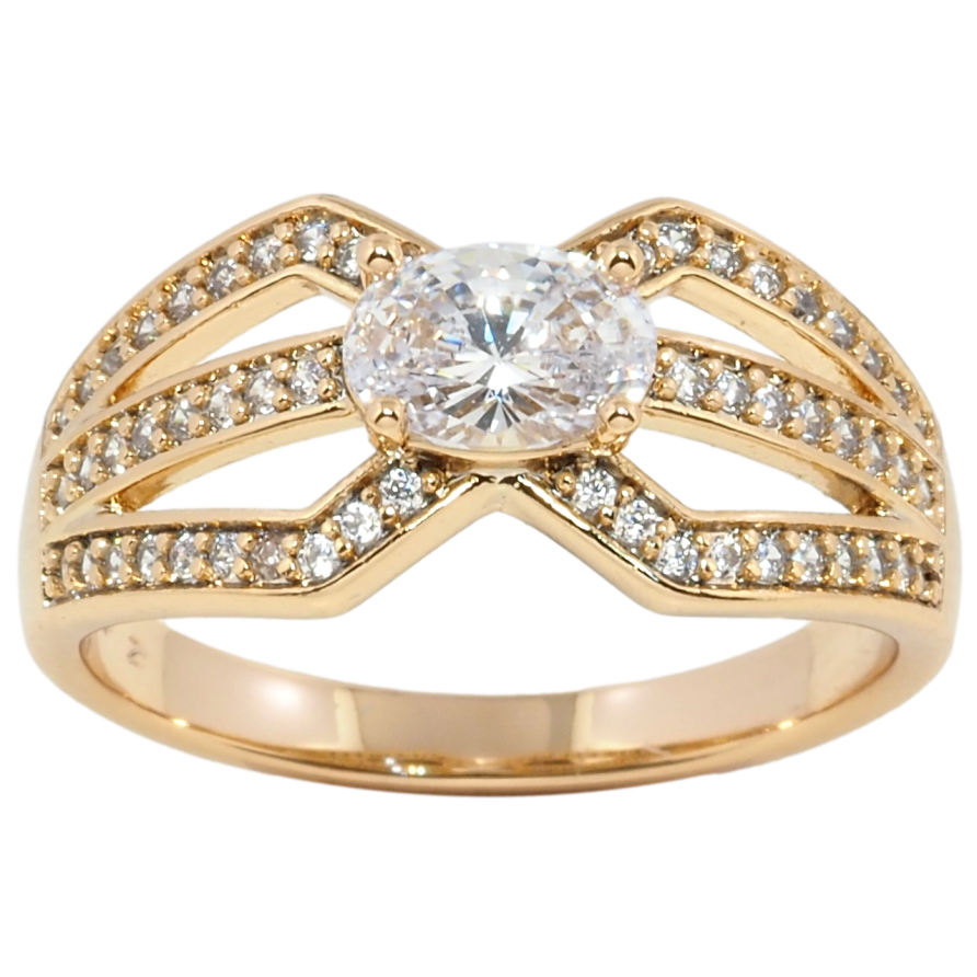 Каблучка Xuping Позолота 18K Візерунок з цирконієм та фіанітом фото №1