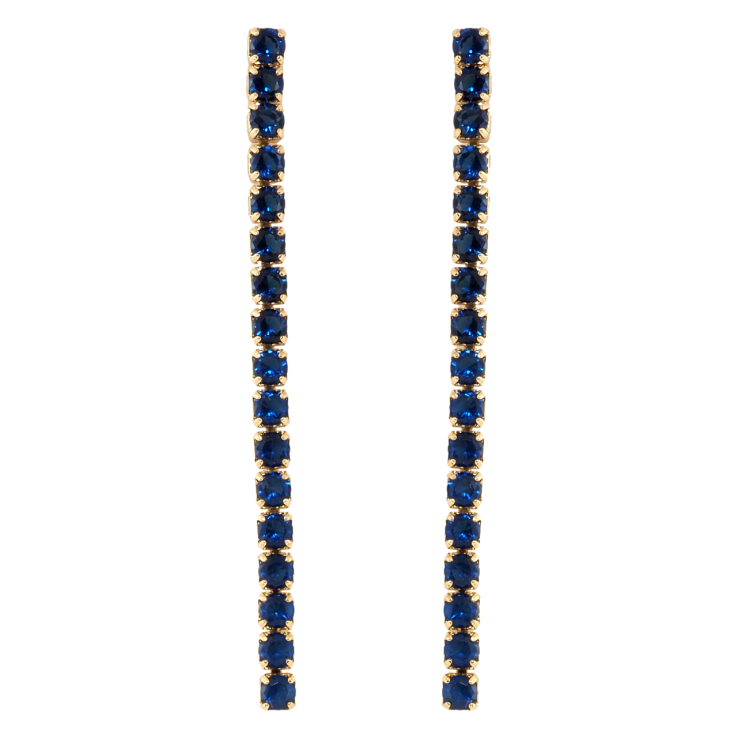 Серьги Xuping Позолота 18K пусеты Дорожки синих кристаллов фото №4 Серьги Xuping Позолота 18K пусеты Дорожки синих кристаллов фото №4