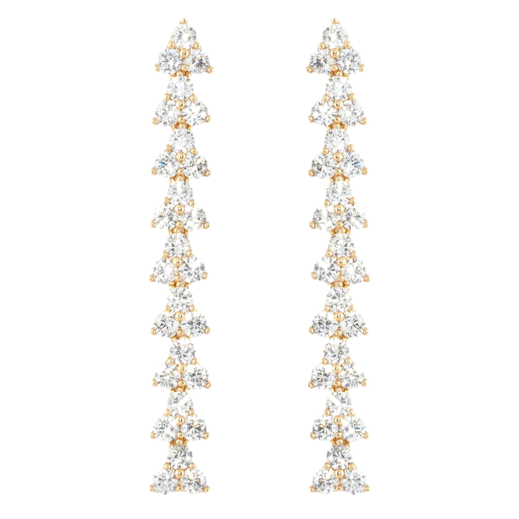 Серьги Xuping Позолота 18K пусеты Дорожки кристальных трилистников фото №6 Серьги Xuping Позолота 18K пусеты Дорожки кристальных трилистников фото №6