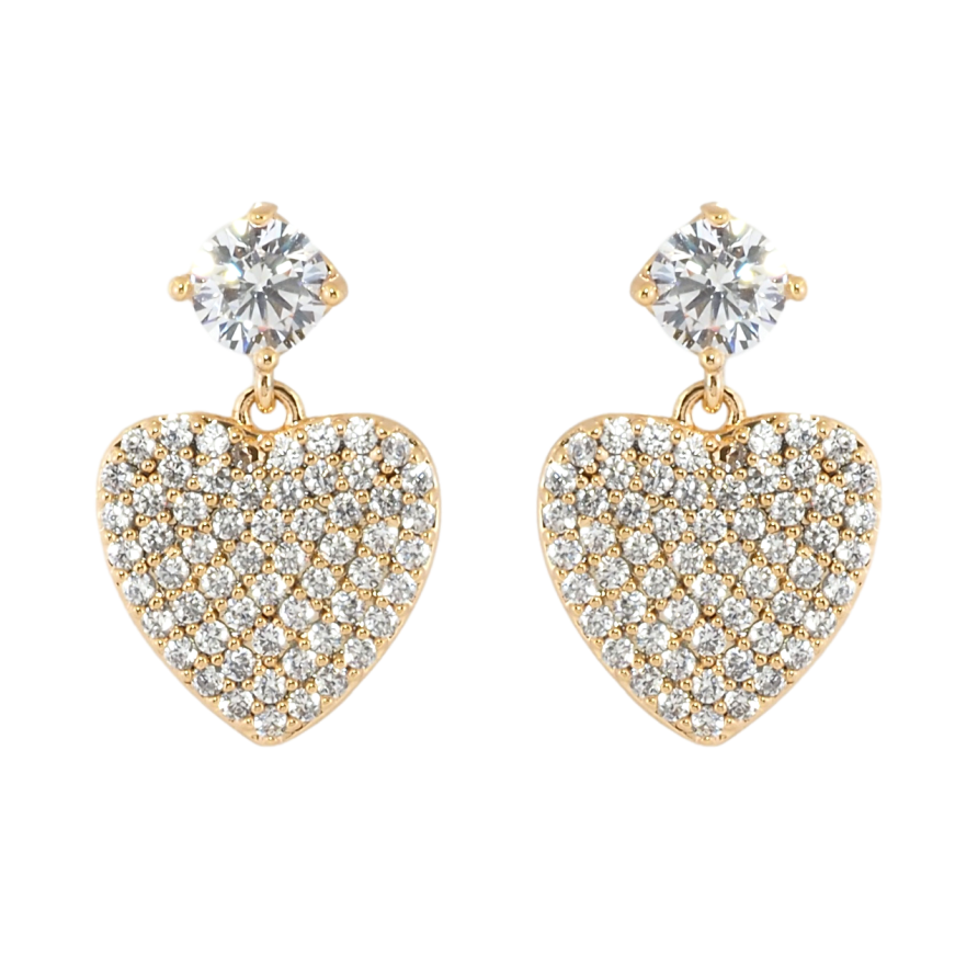 Сережки Xuping Позолота 18K пусети Сердечки з інкрустацією цирконієм фото №1 Сережки Xuping Позолота 18K пусети Сердечки з інкрустацією цирконієм фото №1