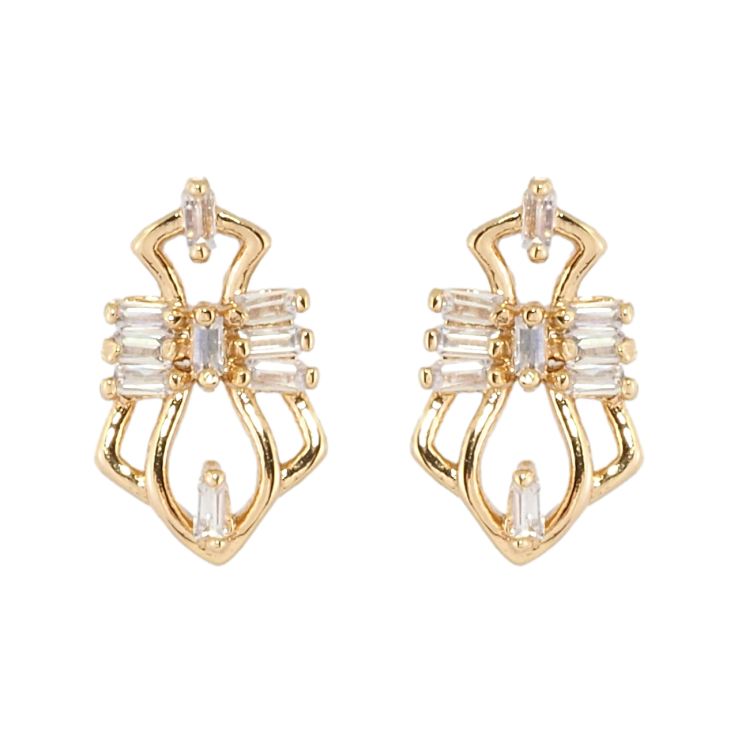 Сережки Xuping Позолота 18K пусети Фантазійний орнамент з цирконієм фото №19