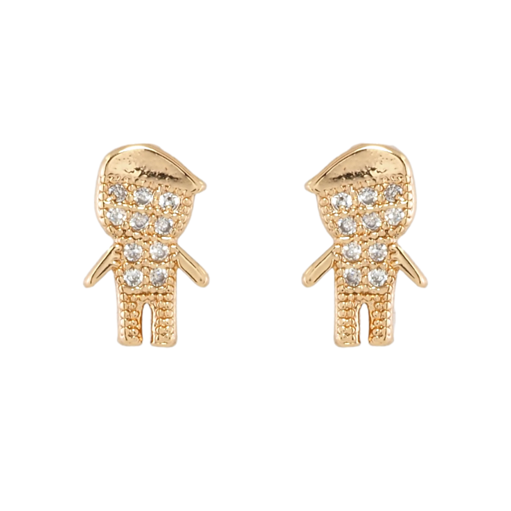 Сережки дитячі Xuping Позолота 18K пусети Чоловічки з цирконієм фото №25