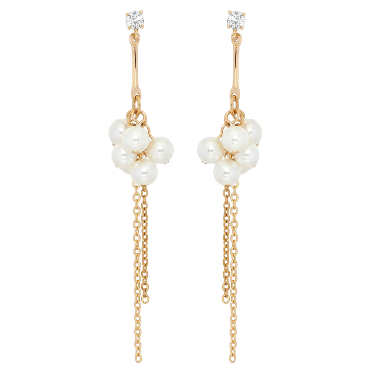 Сережки Xuping Позолота 18K пусети Грони перлинних намистин з ланцюжками фото №17 Сережки Xuping Позолота 18K пусети Грони перлинних намистин з ланцюжками фото №17