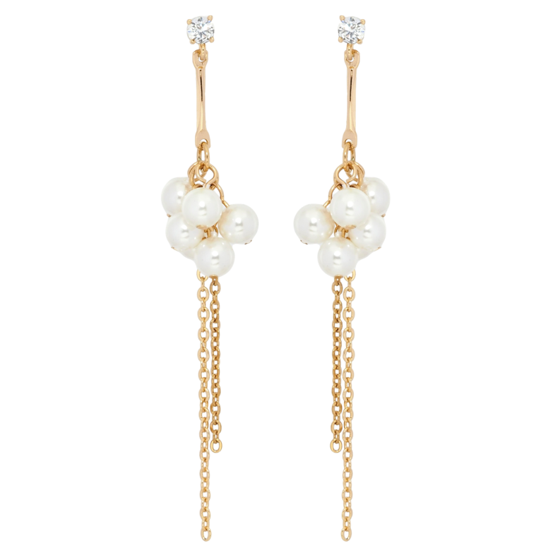 Сережки Xuping Позолота 18K пусети Грони перлинних намистин з ланцюжками фото №1 Сережки Xuping Позолота 18K пусети Грони перлинних намистин з ланцюжками фото №1