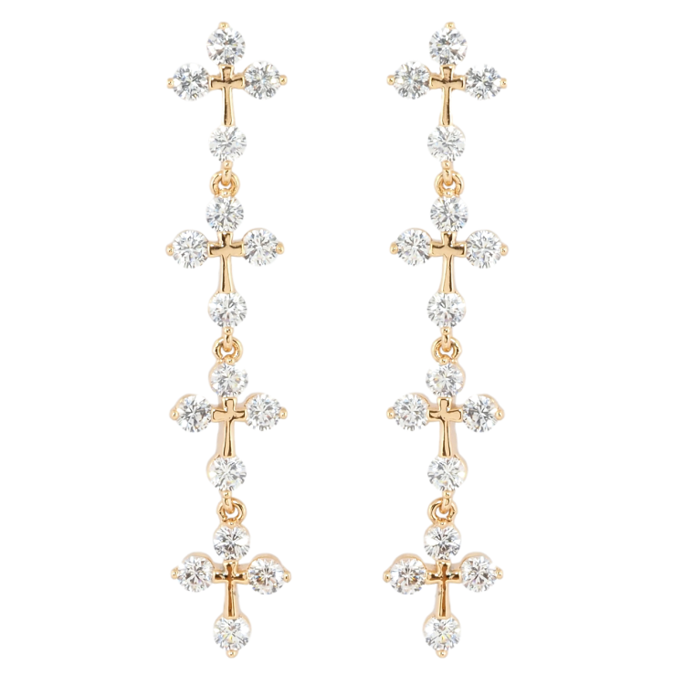 Серьги Xuping Позолота 18K пусеты Подвески из кристальных крестиков фото №19