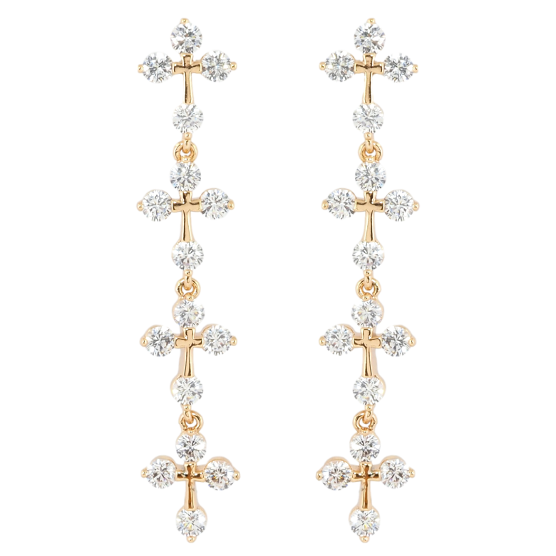 Серьги Xuping Позолота 18K пусеты Подвески из кристальных крестиков фото №1 Серьги Xuping Позолота 18K пусеты Подвески из кристальных крестиков фото №1