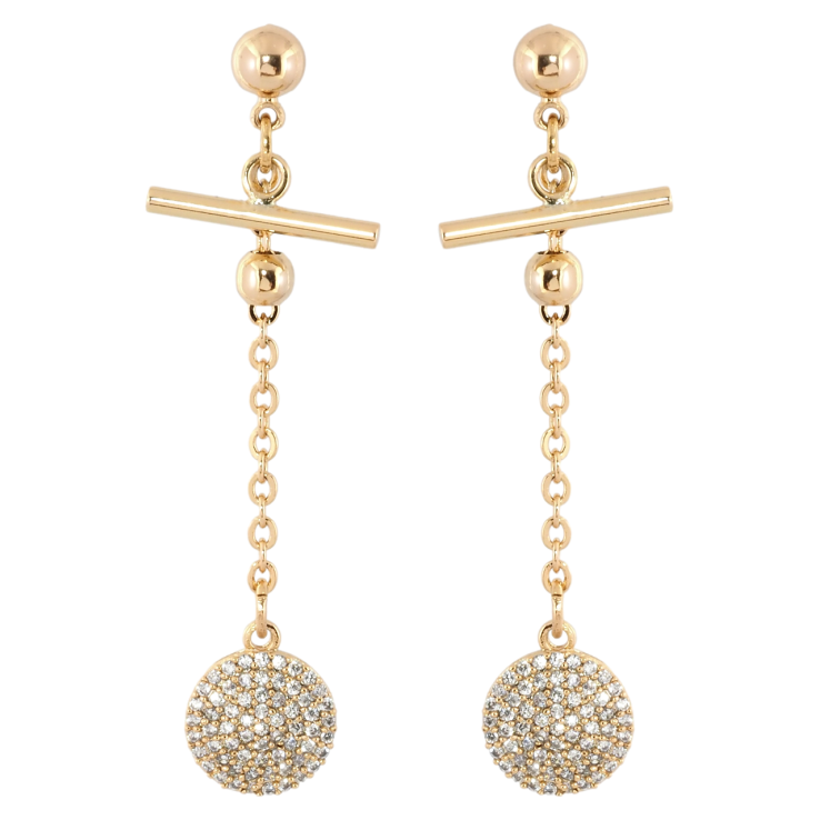 Серьги Xuping Позолота 18K пусеты Круглые подвески с цирконием на цепочке фото №14 Серьги Xuping Позолота 18K пусеты Круглые подвески с цирконием на цепочке фото №14