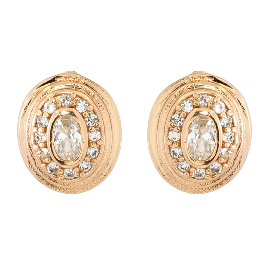 Серьги Xuping Позолота 18K пусеты Овалы с цирконием фото №1 Серьги Xuping Позолота 18K пусеты Овалы с цирконием фото №1
