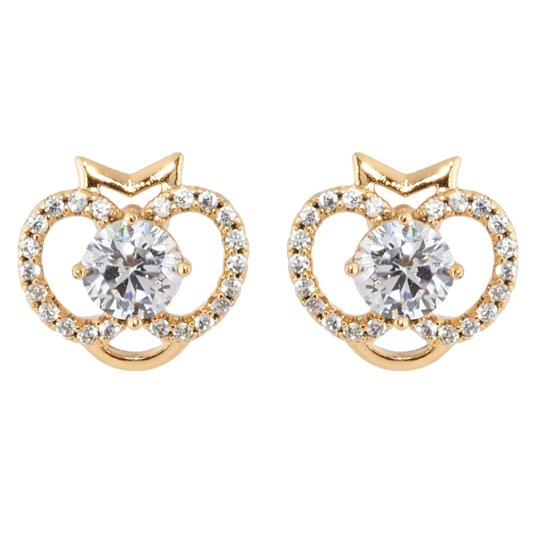 Серьги Xuping Позолота 18K пусеты Кристальные яблочки фото №1