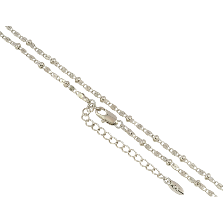 Цепочка Xuping Родий Плетение Птичий глаз с бусинами длина с доп.цепочкой 45-50см х 2мм фото №1 Цепочка Xuping Родий Плетение Птичий глаз с бусинами длина с доп.цепочкой 45-50см х 2мм фото №1