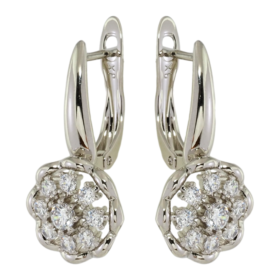 Сережки Xuping Родій англійський замок Квіточки з цирконієм фото №1