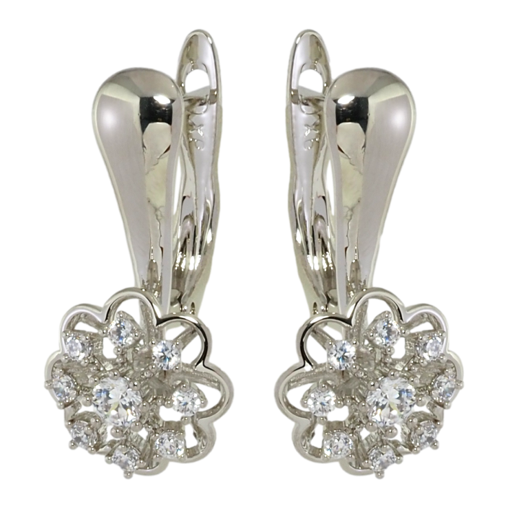 Сережки Xuping Родій англійський замок Квіточки з цирконієм фото №2