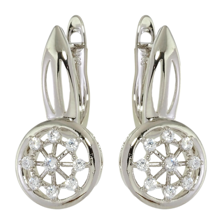 Серьги Xuping Родий английский замок Декоративный узор с цирконием фото №11