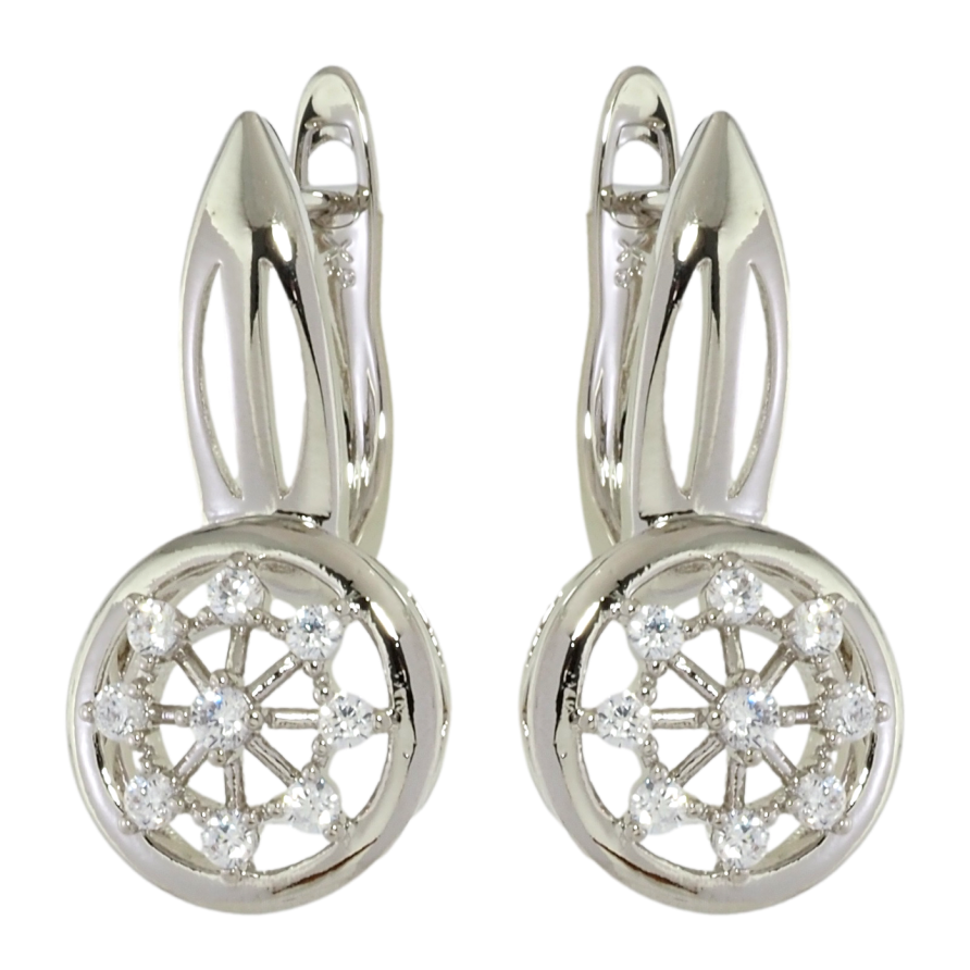 Серьги Xuping Родий английский замок Декоративный узор с цирконием фото №1