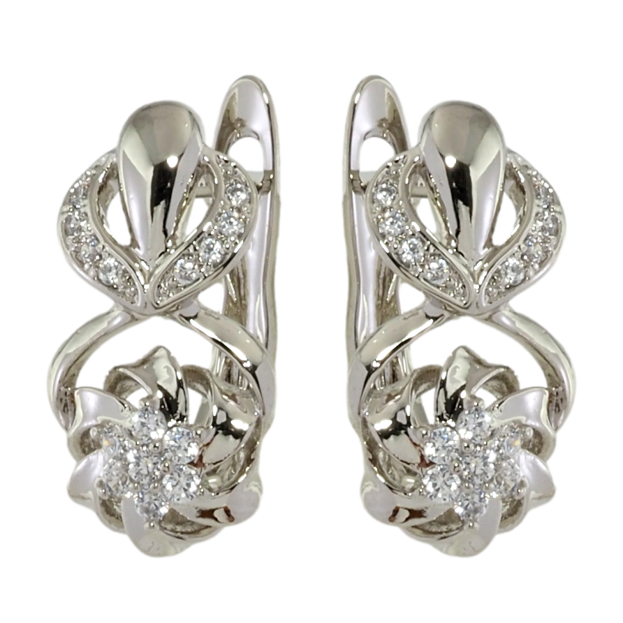 Сережки Xuping Родій англійський замок Квіточки з цирконієм фото №1