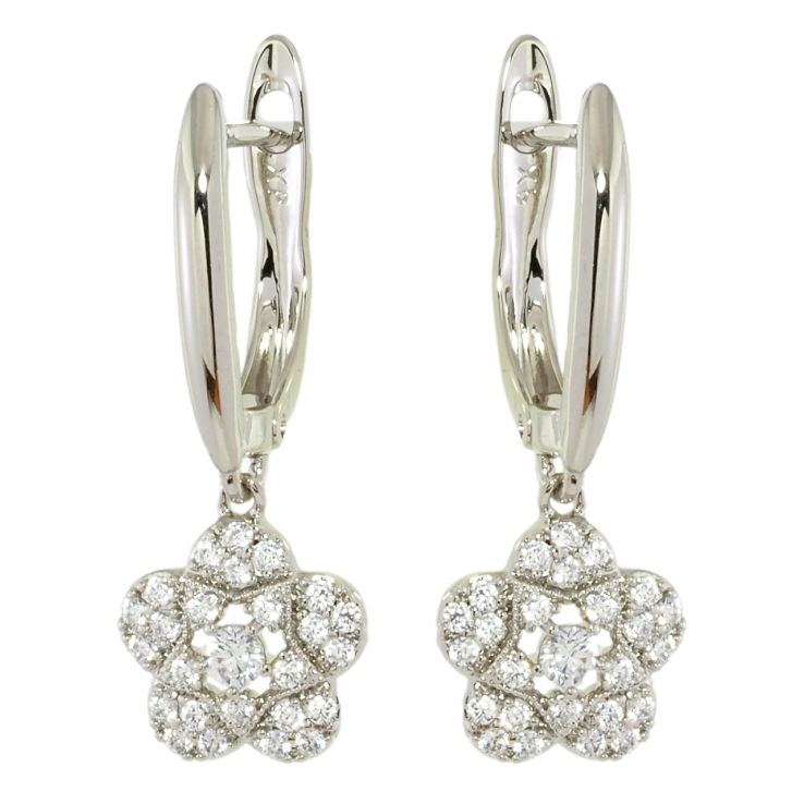 Сережки Xuping Родій англійський замок Квіточки з цирконієм фото №3