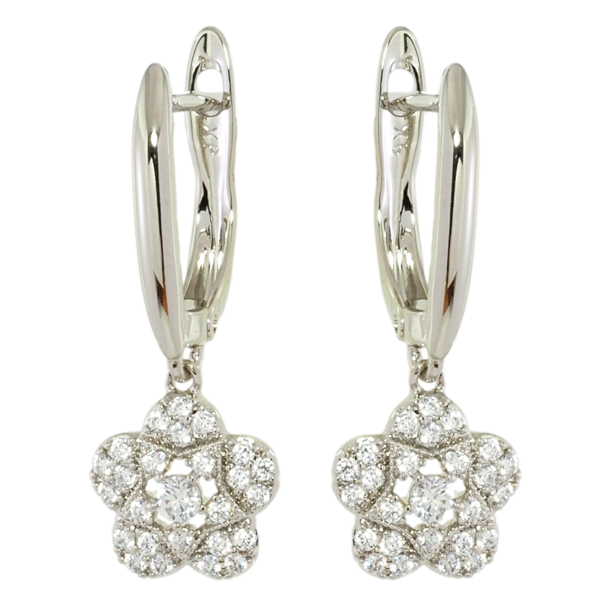 Сережки Xuping Родій англійський замок Квіточки з цирконієм фото №1